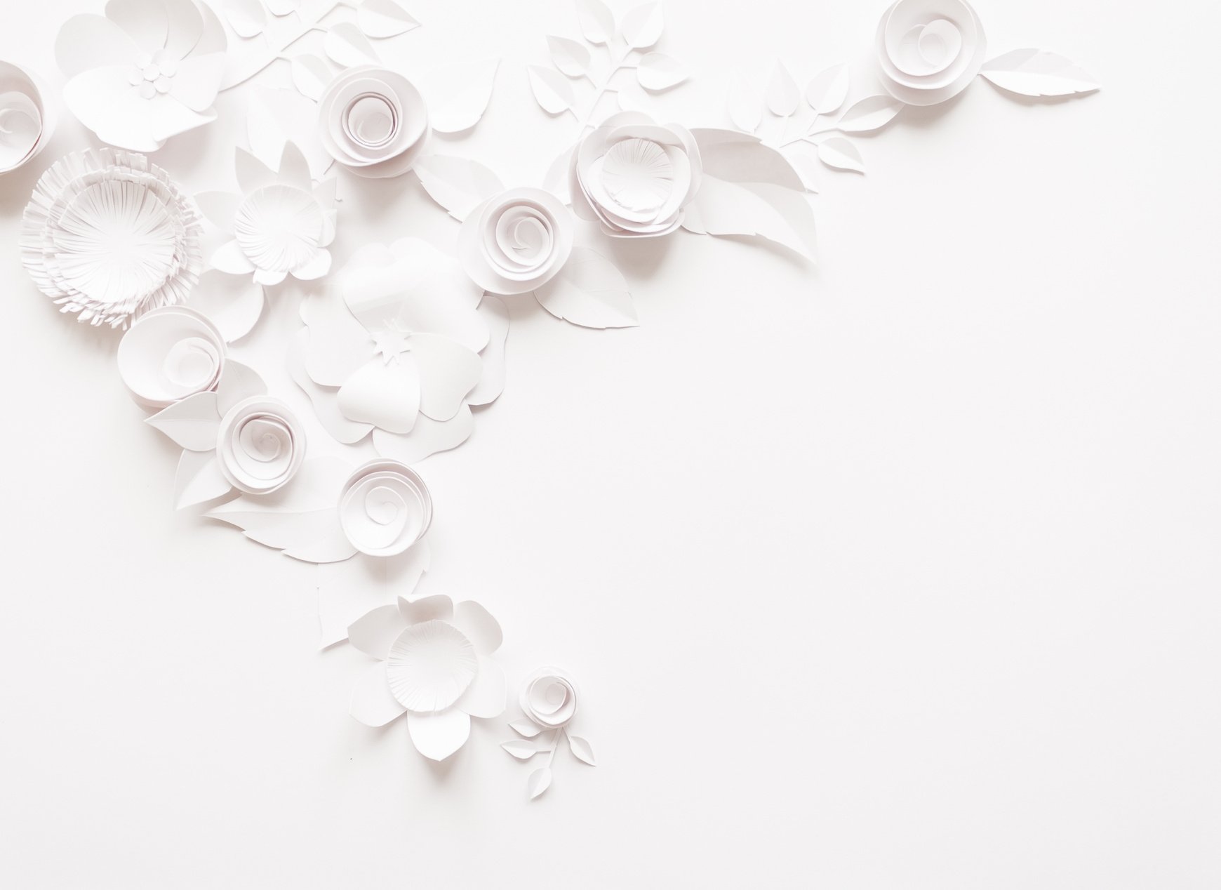 White paper flowers