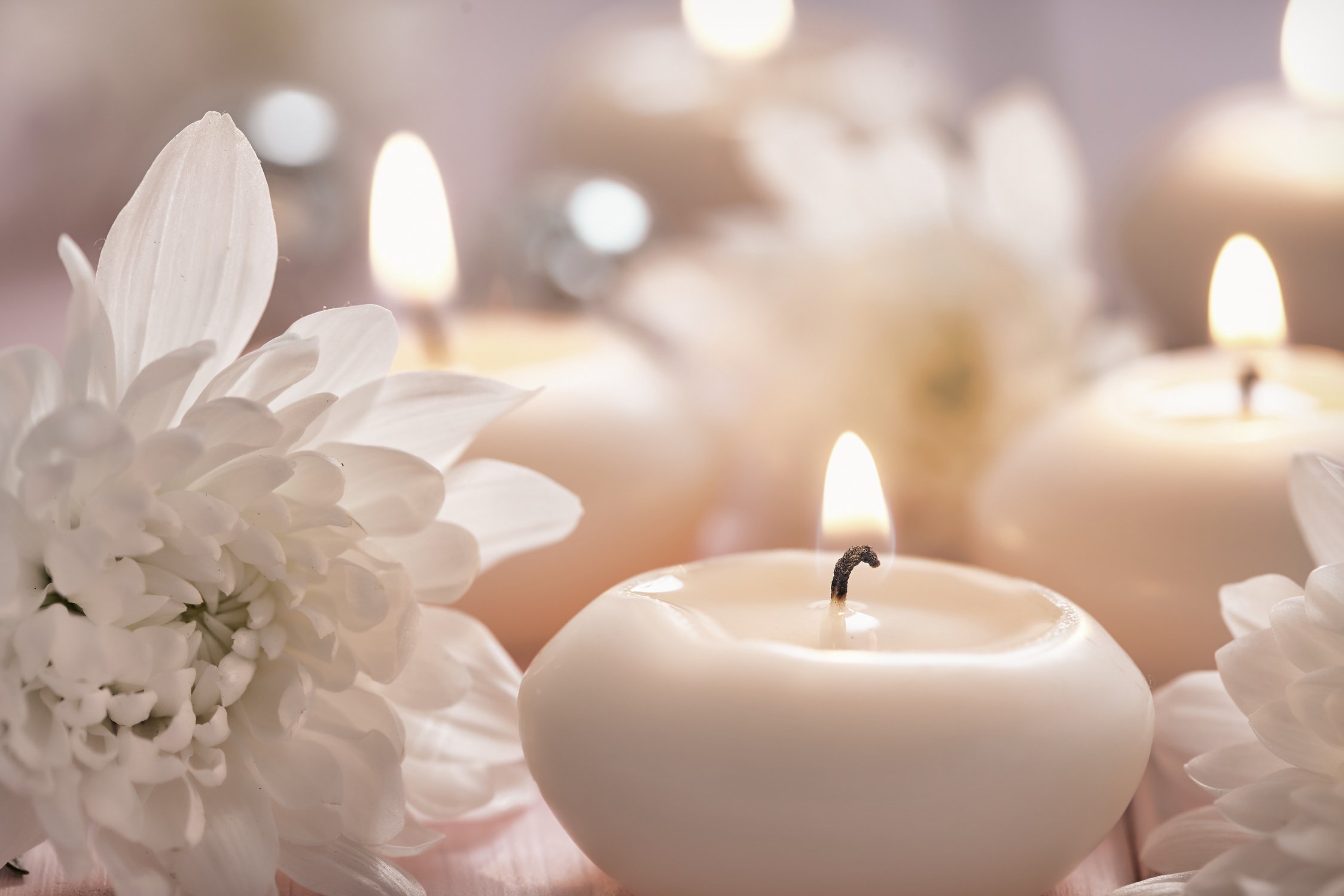 Candles and flowers